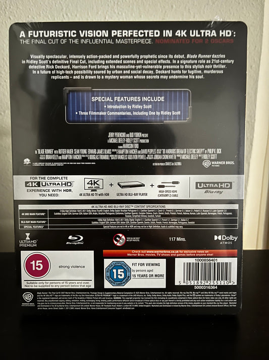 [Nuevo[ Blade Runner UK Limited Edition Steelbook 4K + Bluray