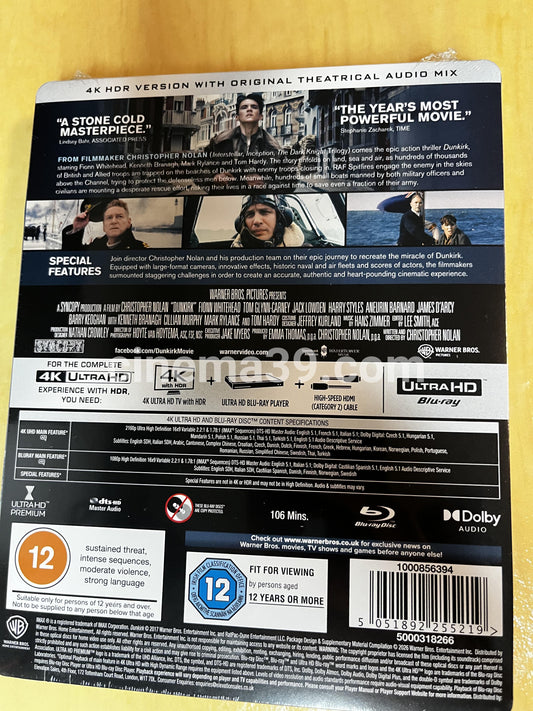 Dunkirk Steelbook 4K Importado UK + Blu-ray
