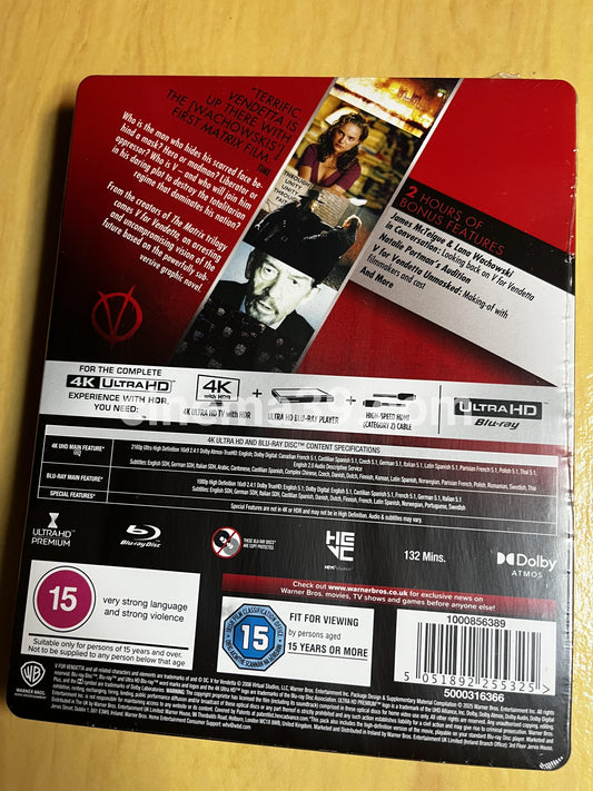 V For Vendetta Steelbook 4K + Blu-ray Edición Limitada