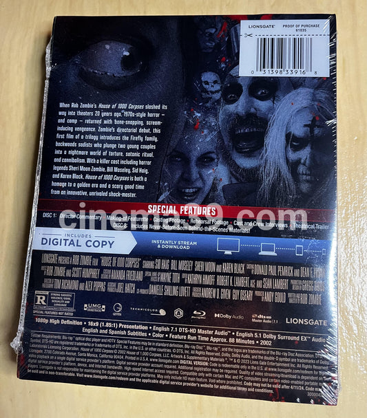 House of 1000 Corpses Película Blu-ray Steelbook