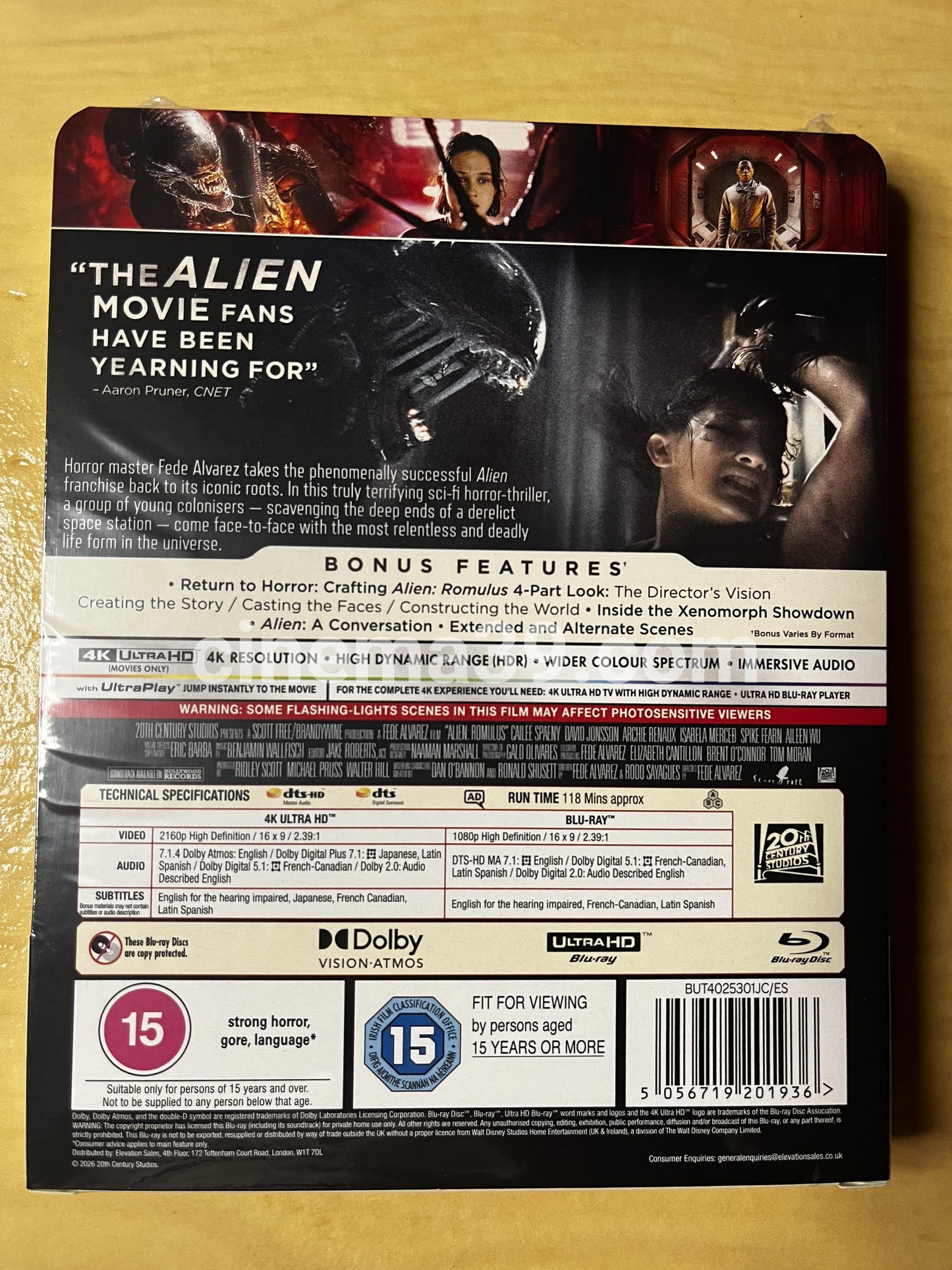 Alien: Romulus Steelbook 4K + Blu-ray Edición Limitada