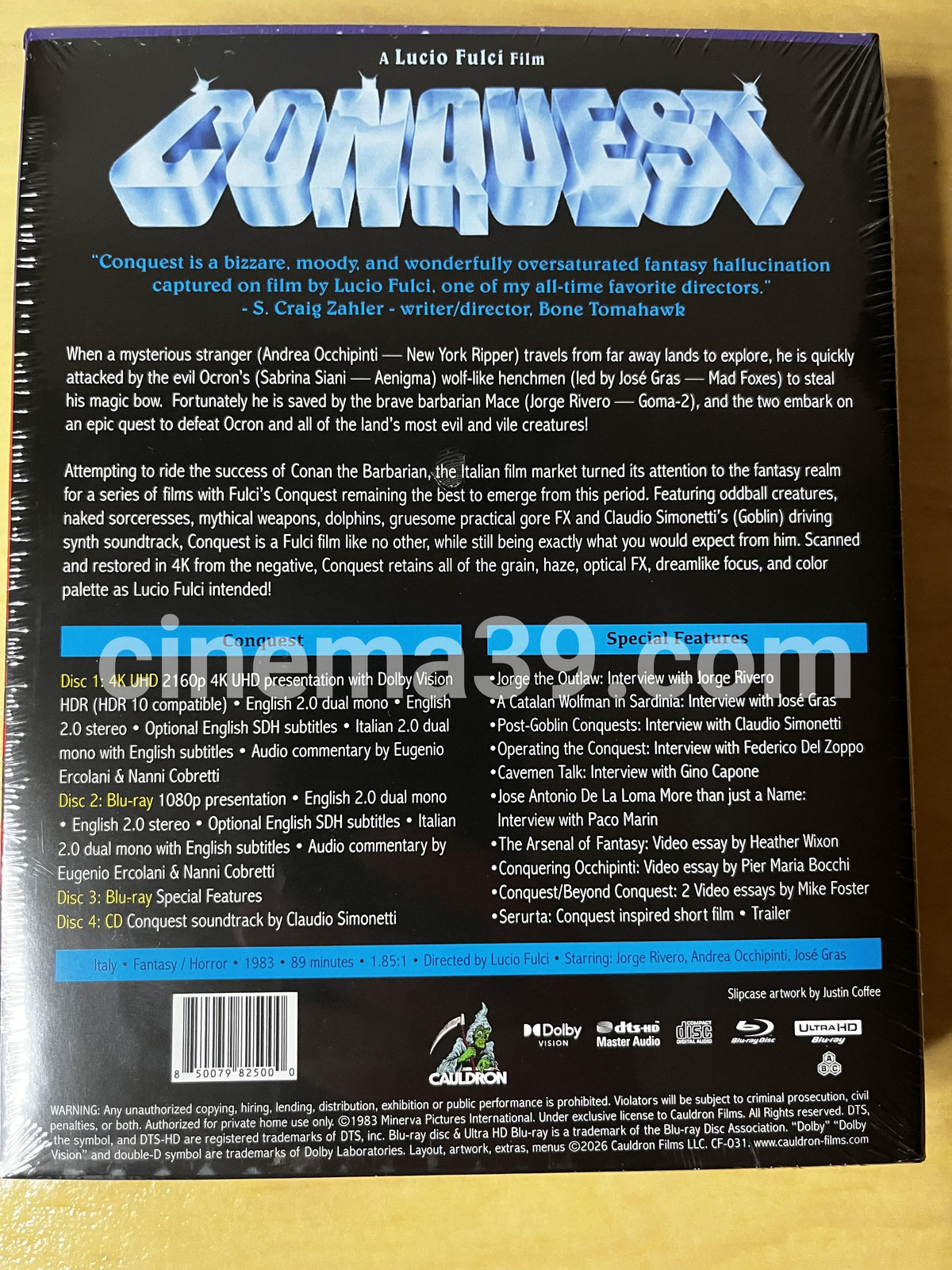 Conquest Película 4K + Blu-ray + CD