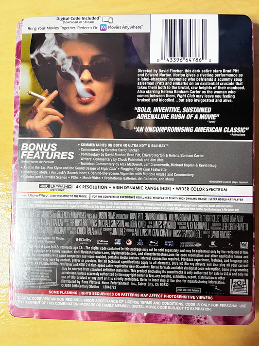 Fight Club 4K Steelbook + Blu-ray + Digital Code