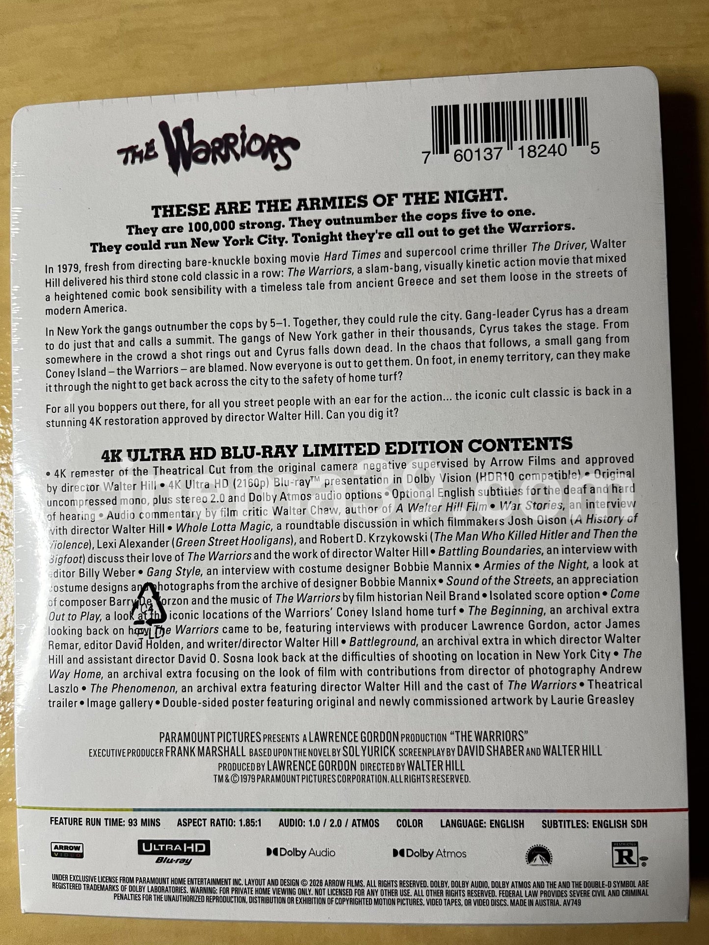 The Warriors Steelbook 4K Edición Limitada