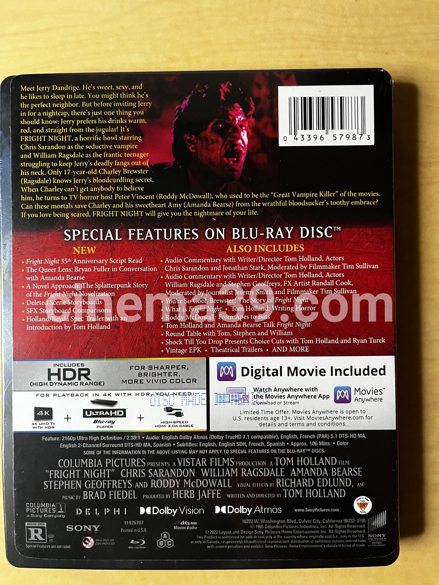 Fright Night (Noche de Miedo) 4K Steelbook + Blu-ray