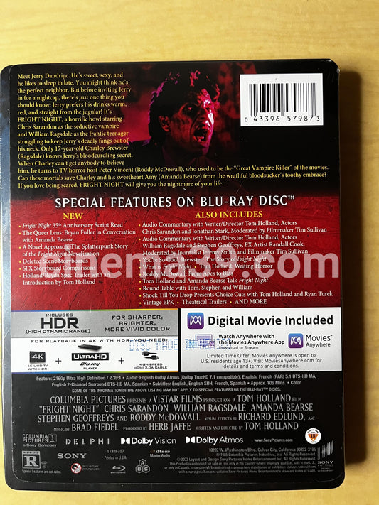 Fright Night (Noche de Miedo) 4K Steelbook + Blu-ray