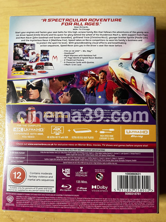 Speed Racer Película 4K Edición Limitada de Coleccionista