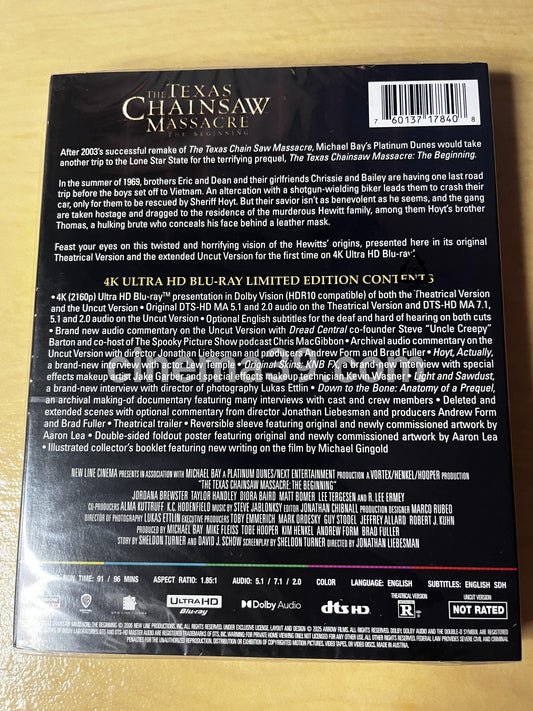 The Texas Chainsaw Massacre: The Beginning Película 4K Edición Limitada