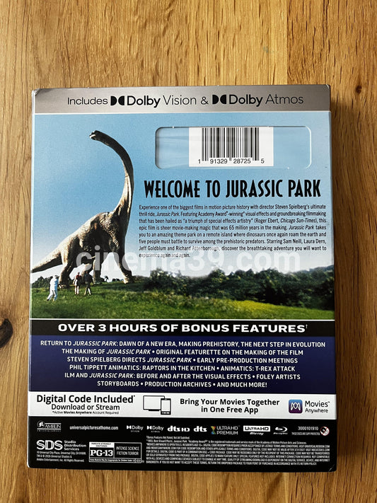 Jurassic Park con Slip 4K UHD + Blu-ray + Digital