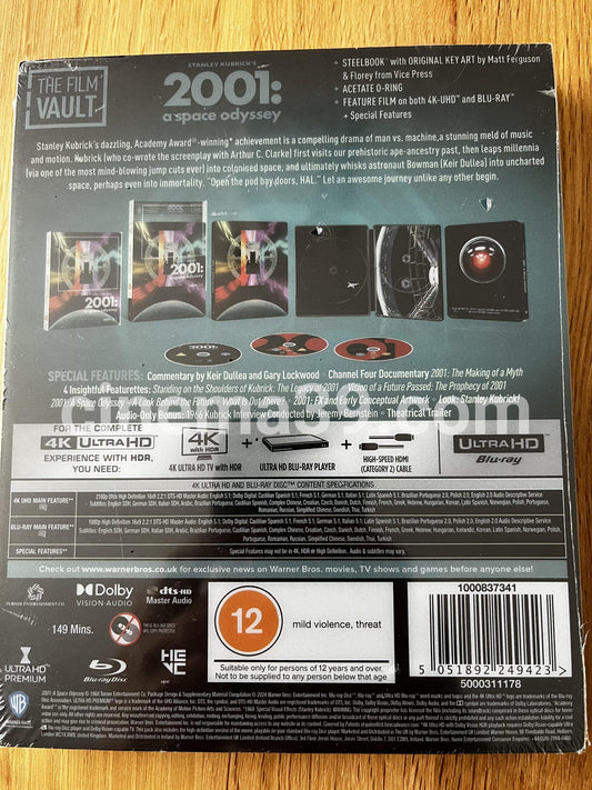 2001 A Space Odyssey The Film Vault 4K Steelbook + Blu-ray