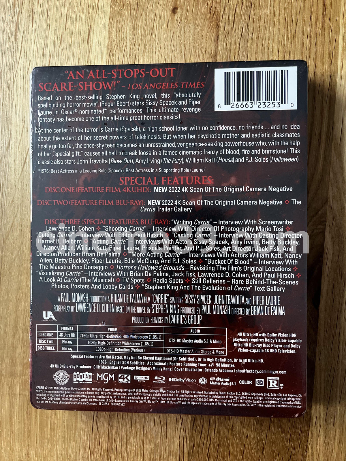 Carrie Steelbook 4K UHD + Blu-ray Edición Limitada