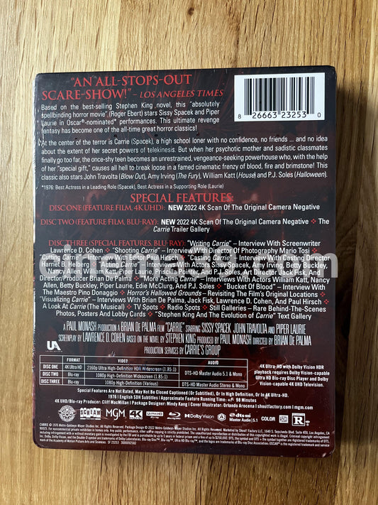 Carrie Steelbook 4K UHD + Blu-ray Edición Limitada