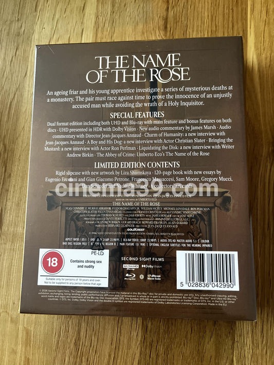 The Name of The Rose Película 4K UHD + Blu-ray Edición Limitada