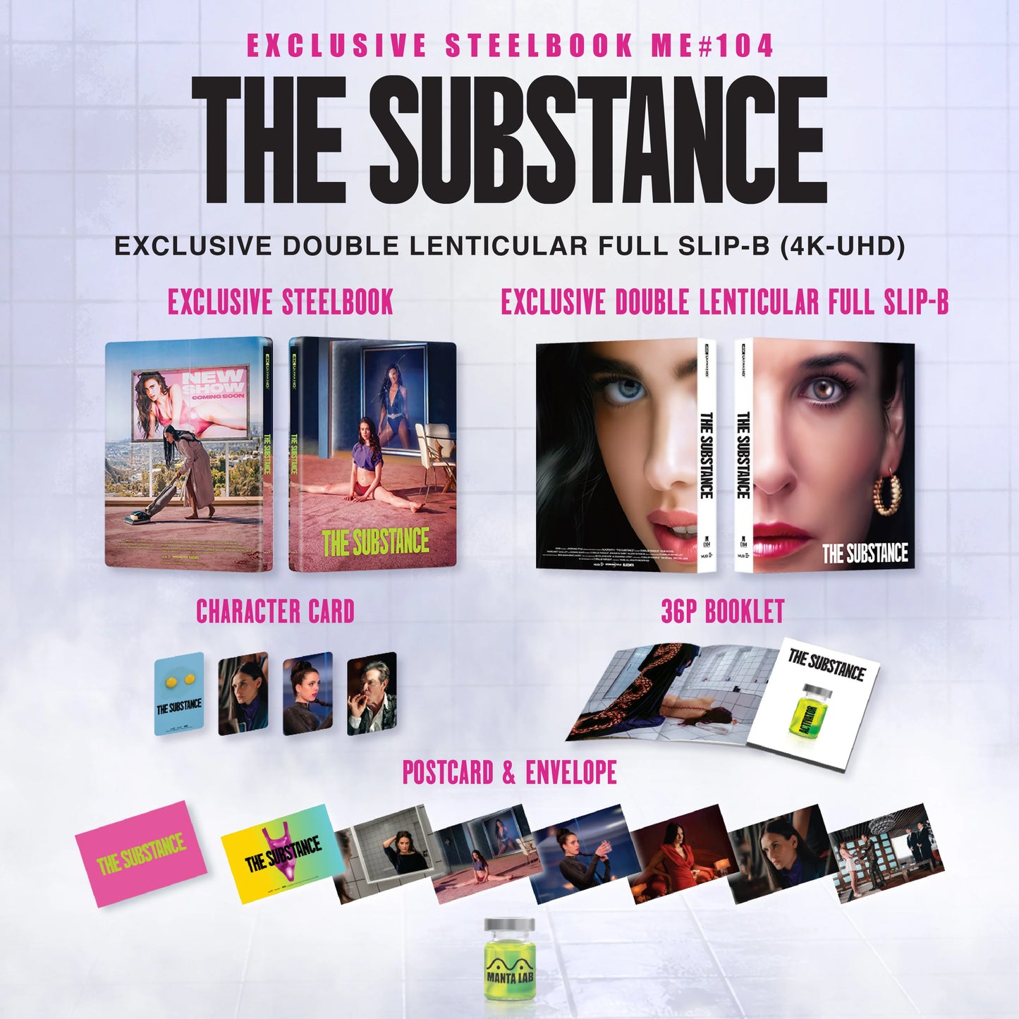 The Substance 4K UHD Double Lenticular B SteelBook Manta Lab (ME#104)