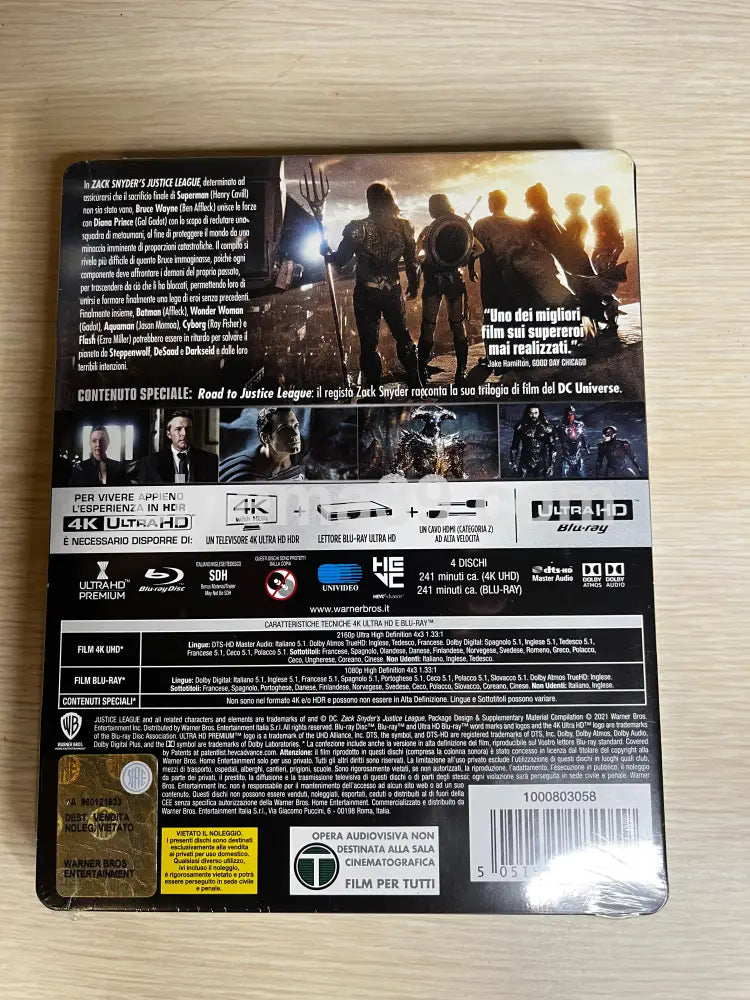 Justice League Zack Snyder ’s Steelbook 4K + Blu-ray 4k Steelbook