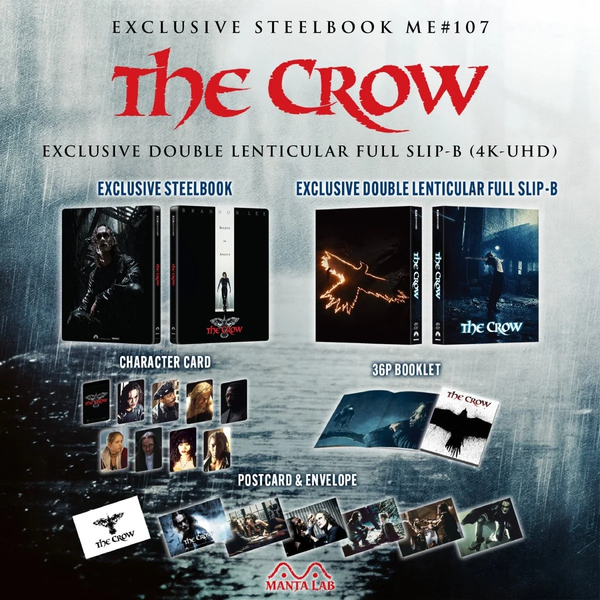 The Crow Steelbook Full Slip B Lenticular ME#107