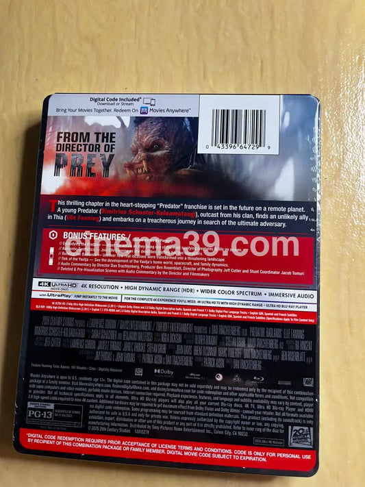 Predator: Badlands Película 4K Steelbook + Blu-ray + Digital 4k Steelbook
