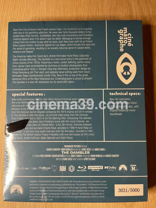 The Gambler Película 4K Edición Limitada Cinématographe 4K Limited Edition