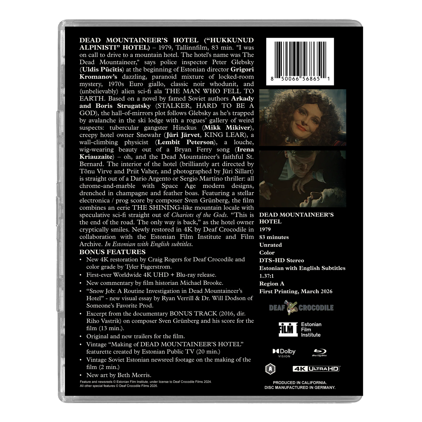 Dead Mountaineer’s Hotel Película 4K Edición Deluxe Limitada
