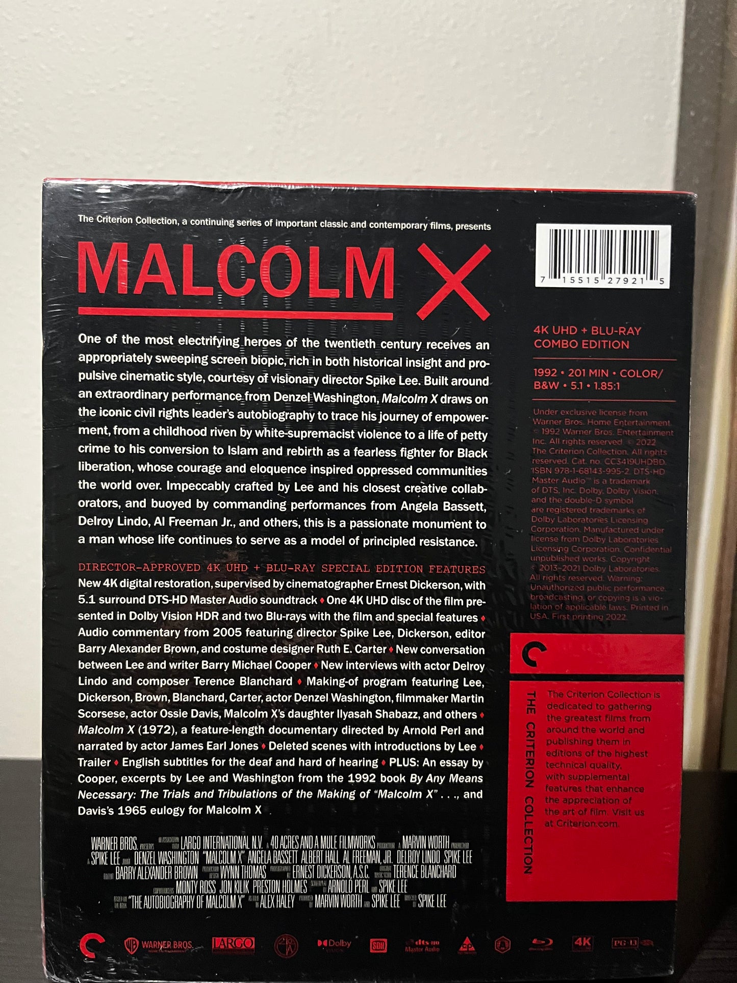 [Nuevo] Malcom X Película 4K Criterion + Blu-ray