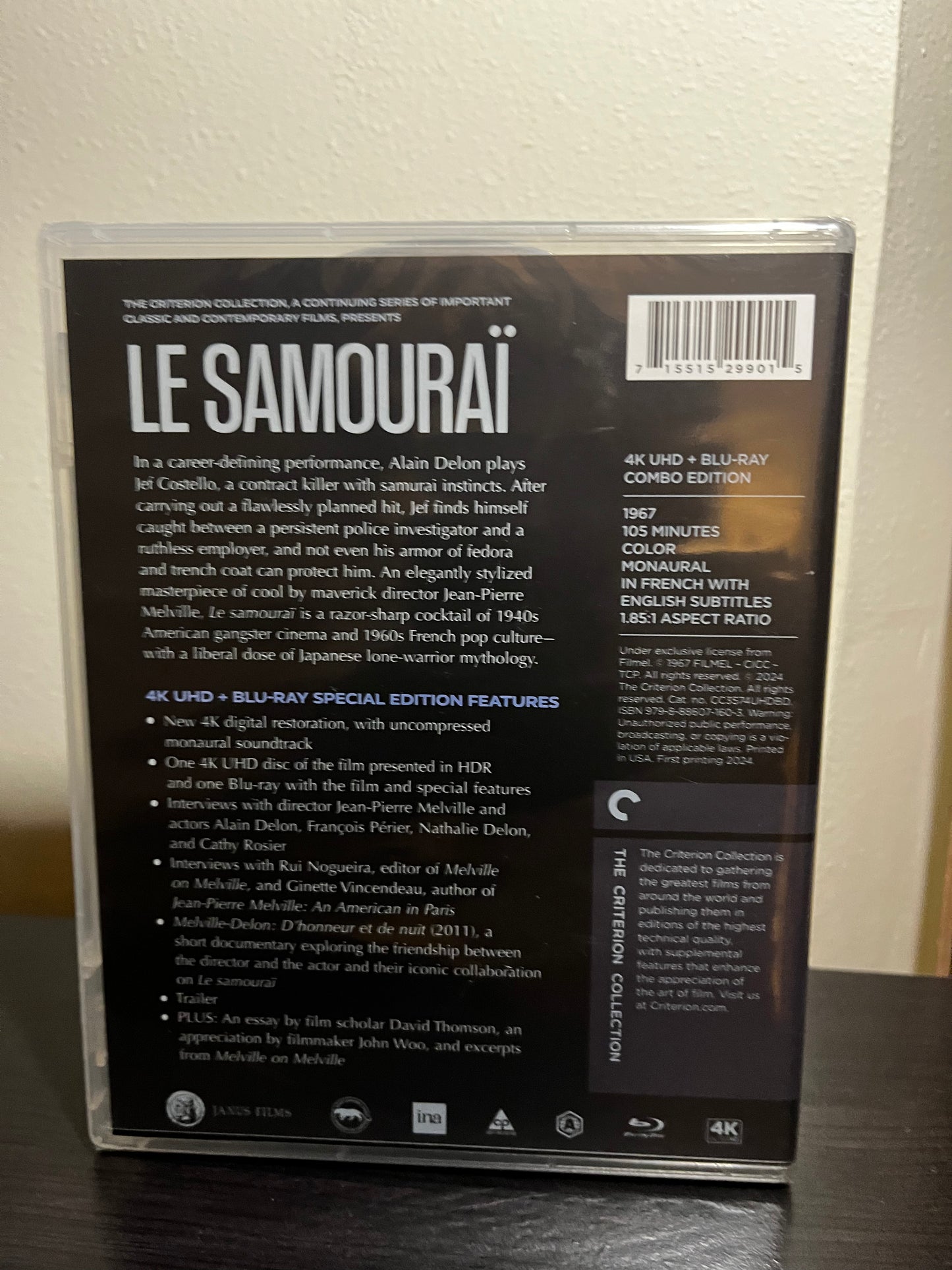 [Nuevo] Le Samurai 4K Película Criterion + Blu-ray