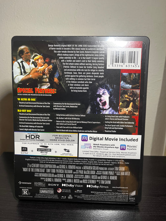 [Nuevo] Night Of The Living Dead 4k Steelbook + Blu-ray + Digital