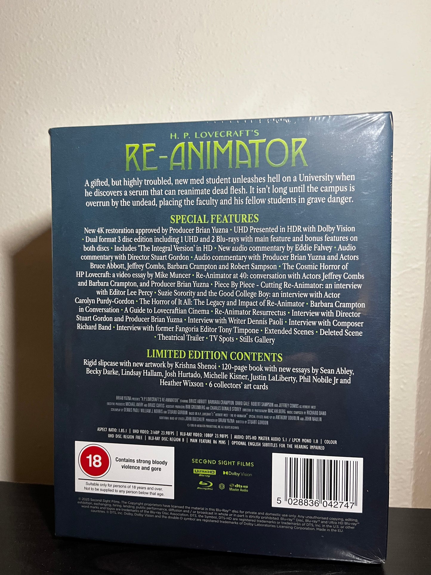 [Nuevo] Re-Animator Película 4K Edición Limitada + Blu-ray