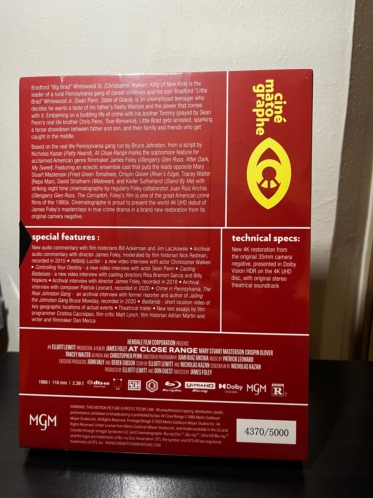 [Nuevo] At Close Range Película 4K Edición Limitada