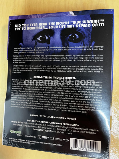 Blue Sunshine Película 4K + Blu-ray + CD Edición Limitada