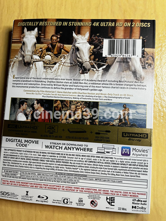 Ben-Hur Película 4K + Digital Con Slip