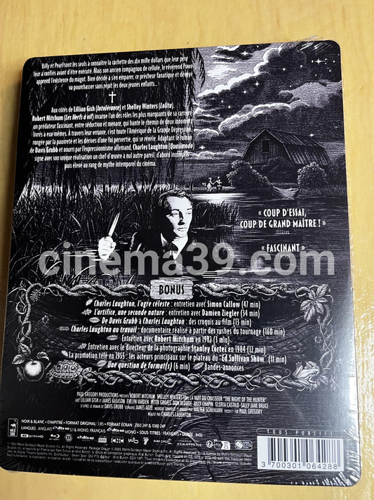 The Night of the Hunter Película 4K Steelbook + Blu-ray