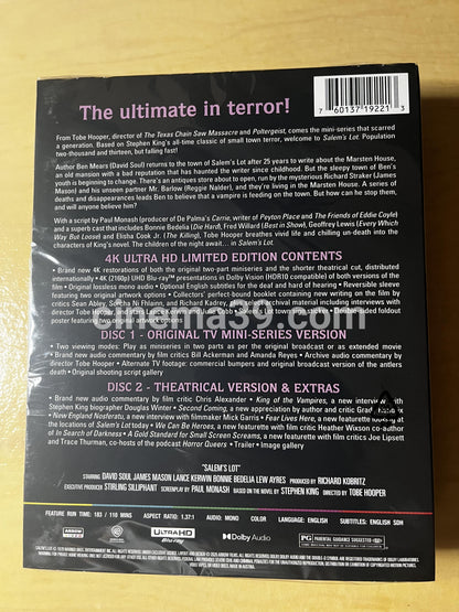 Salem's Lot Película 4K Edición Limitada + Blu-ray
