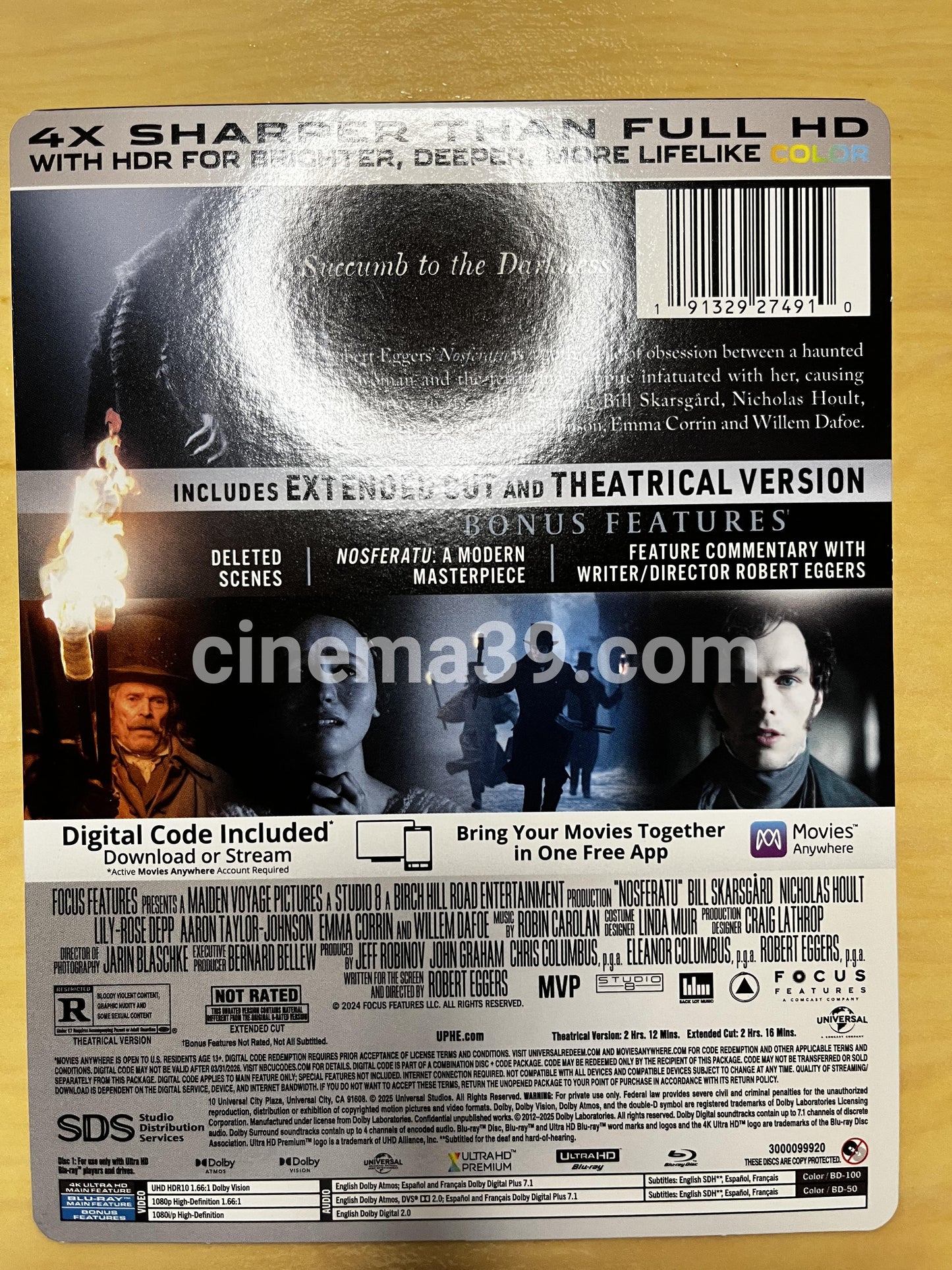 [Usado] Nosferatu 4K Steelbook + Bluray