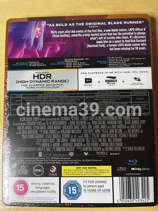 Blade Runner 2049 4K Steelbook + Blu-ray