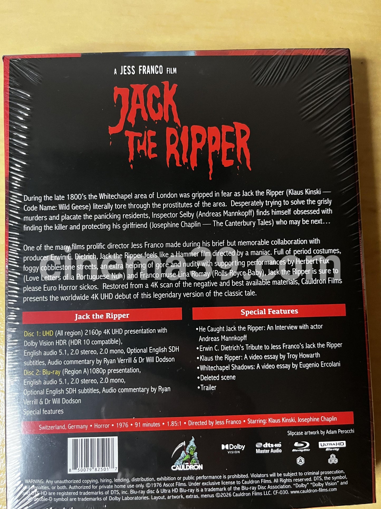 Jack The Ripper Película 4K + Blu-ray