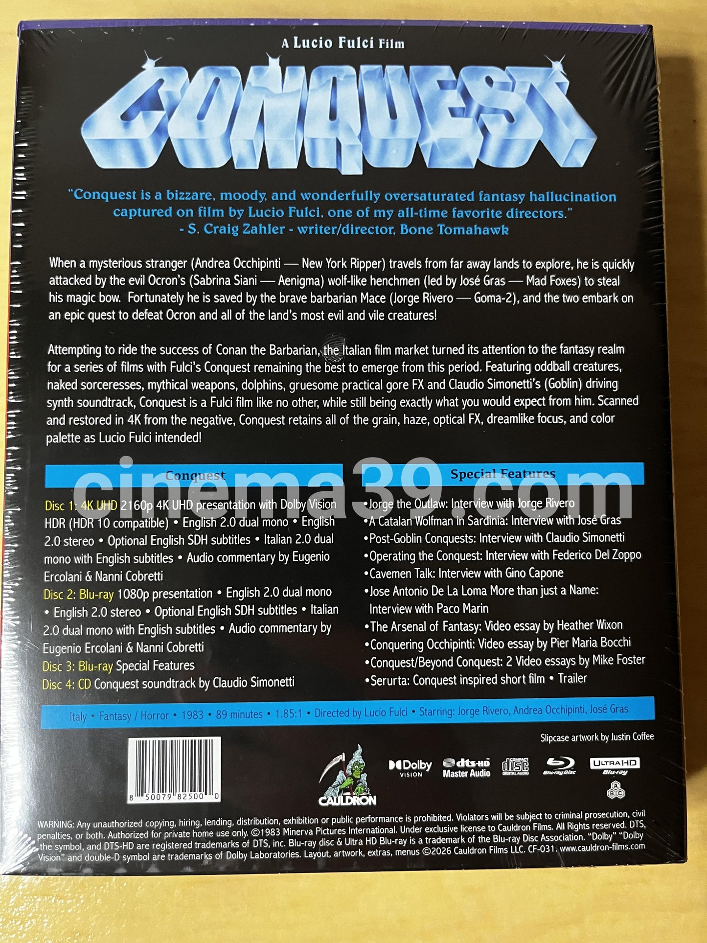 Conquest Película 4K + Blu-ray + CD