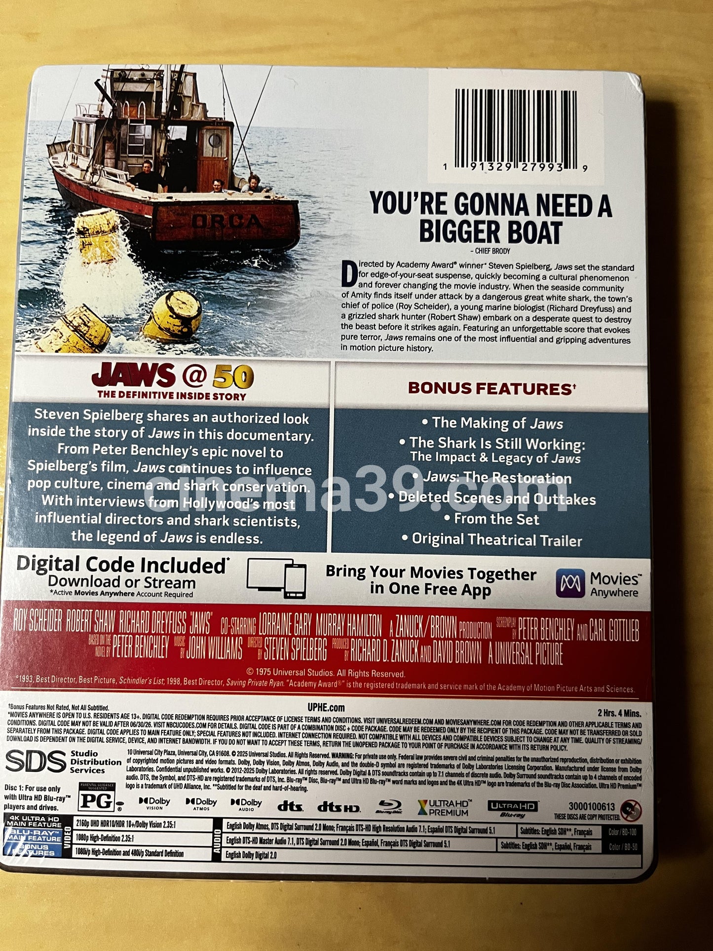 Jaws 4K Steelbook + Blu-ray + Digital Edición 50 Aniversario