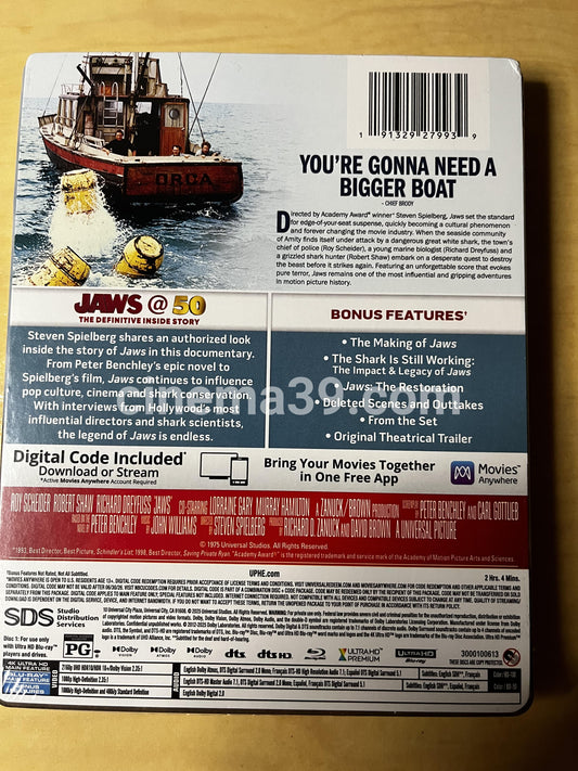 Jaws 4K Steelbook + Blu-ray + Digital Edición 50 Aniversario