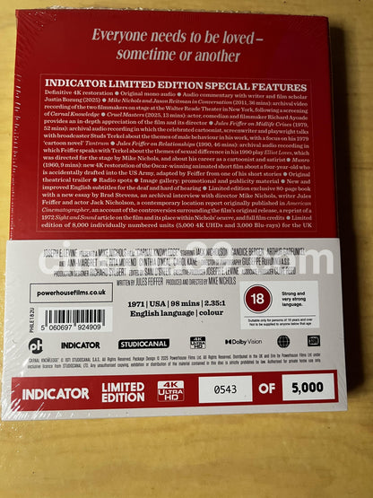 Carnal Knowledge Película 4K Edición Limitada Indicator