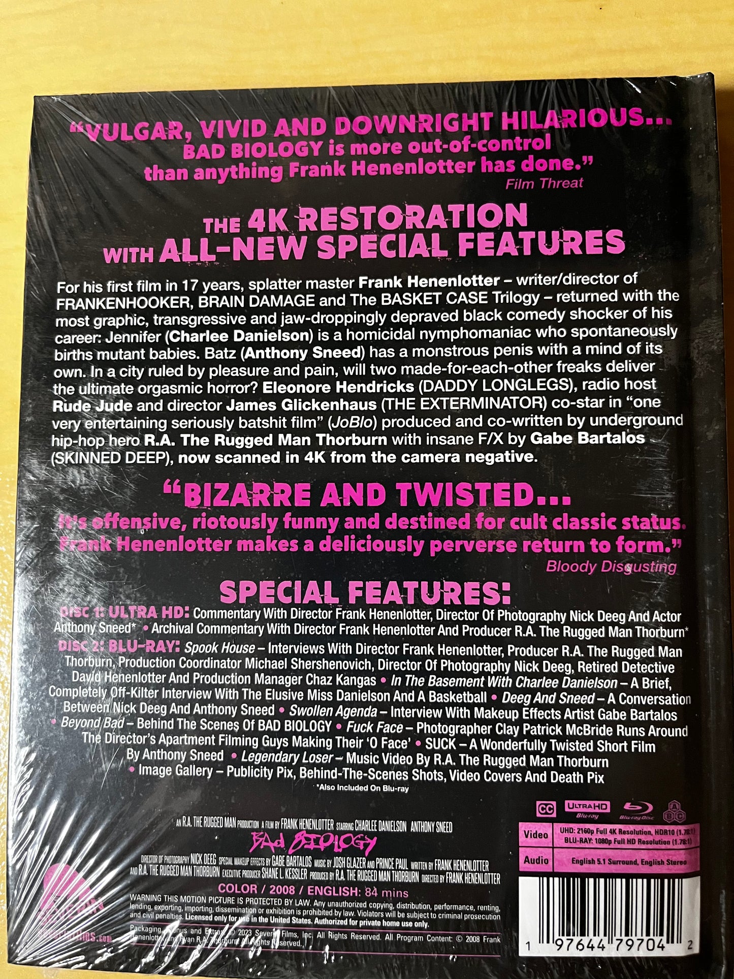 Bad Biology Película 4K + Blu-ray con tapa dura