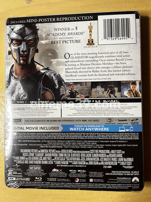 Gladiator 4K Steelbook + Blu-ray + Digital
