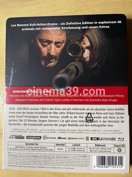 León El Profesional 4K Steelbook + 2 Blu-rays Importado