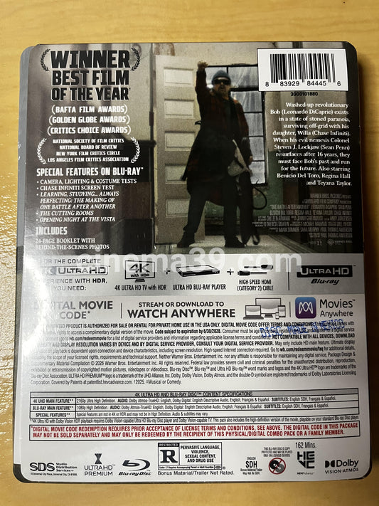 One Battle After Another Steelbook 4K + Blu-ray + Digital