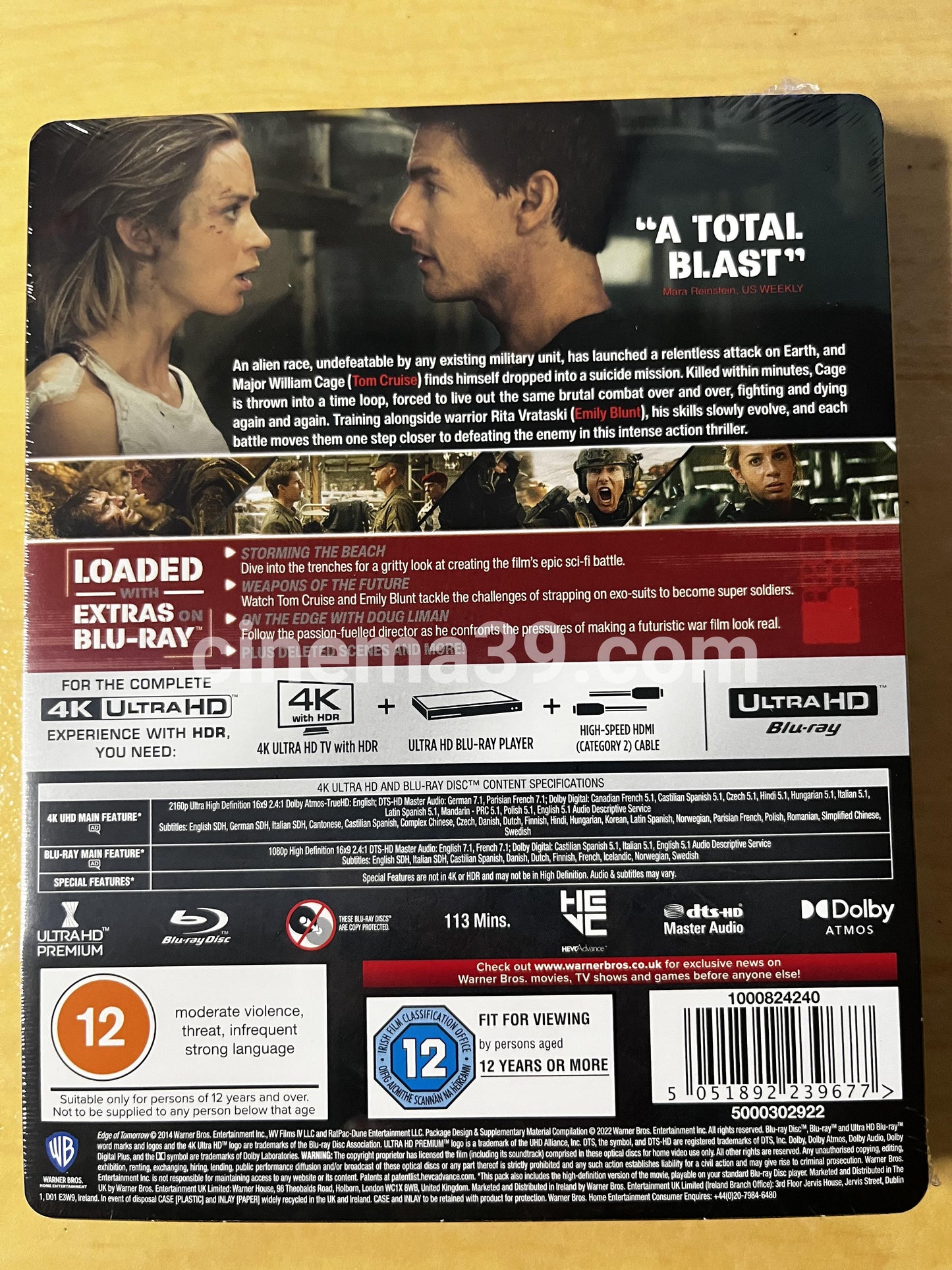 Edge of Tomorrow Steelbook 4K + Blu-ray