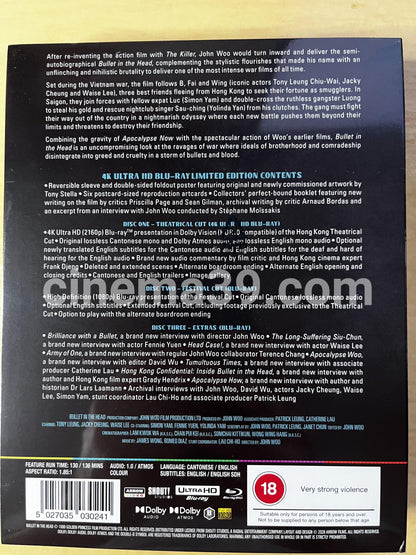 Bullet In The Head Película 4K + Blu-ray Arrow (Copy)