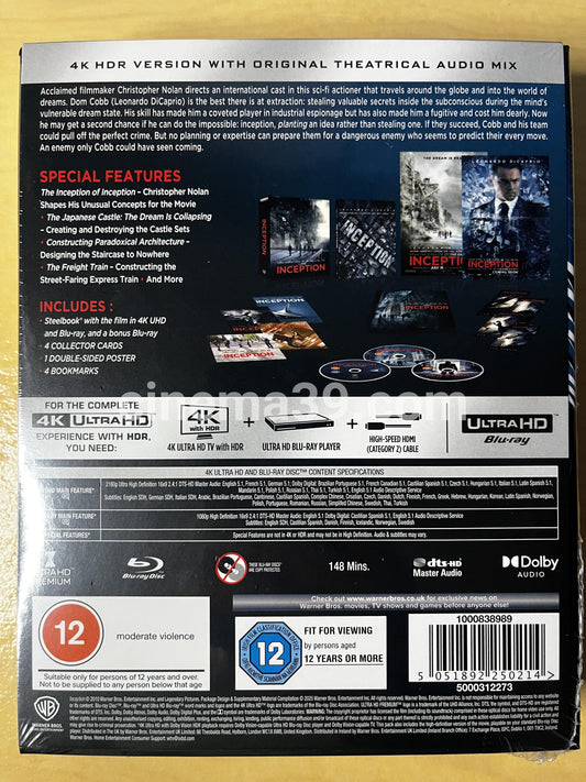 Inception Película 4K + Blu-ray Ultimate Collector Edition