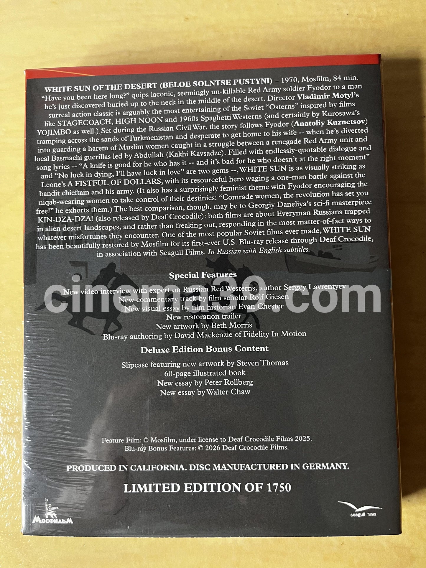 White Sun of the Desert Película Blu-ray Edición Deluxe Limitada