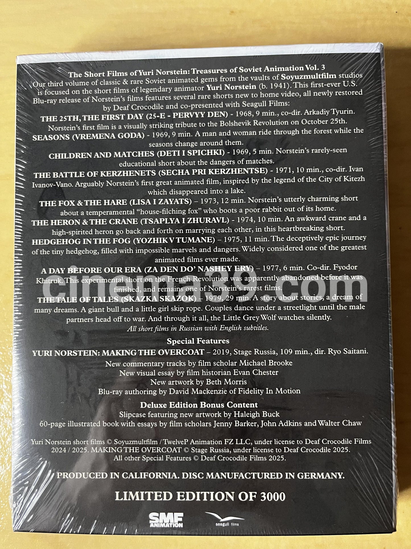 Treasures of Soviet Animation Vol 3 - The Short Films of Yuri Norstein Película Blu-ray Edición Deluxe Limitada