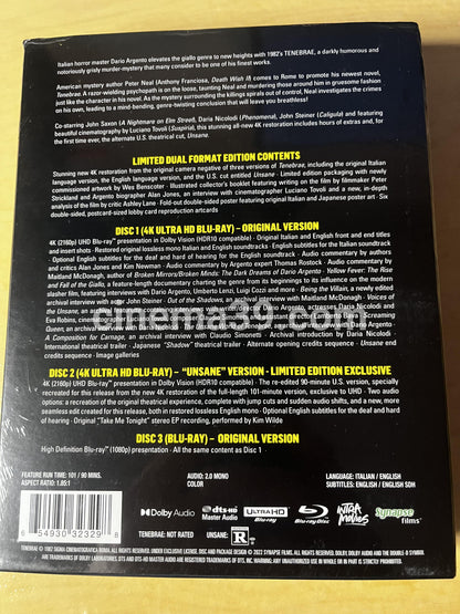 Tenebrae Película 4K + Blu-ray Edición Limitada 6000