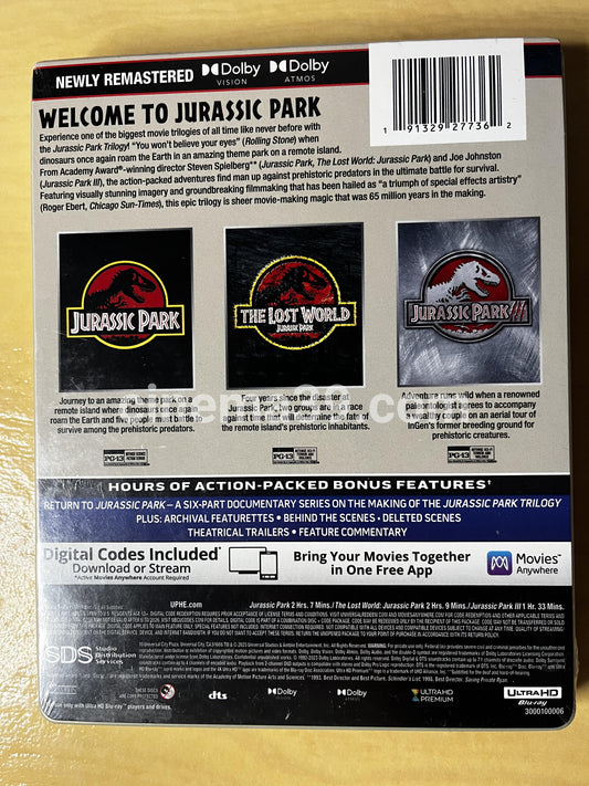Jurassic Park Trilogy Limited Edition Steelbook 4K Ultra HD + Digital